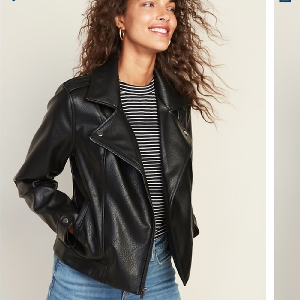 NWT Old Navy Petite Faux Leather Jacket